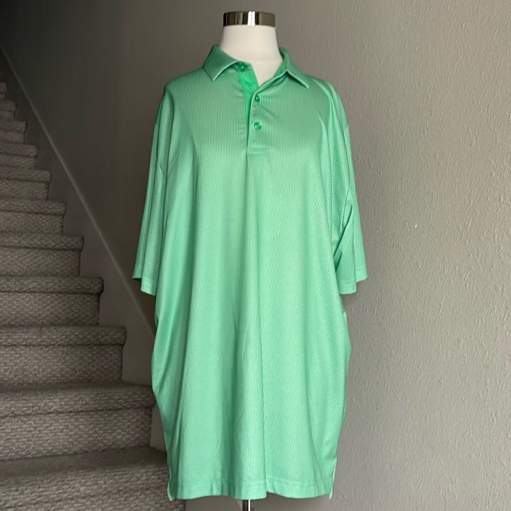 Callaway Sz L Green Gingham Opti-Dry Polo Shirt